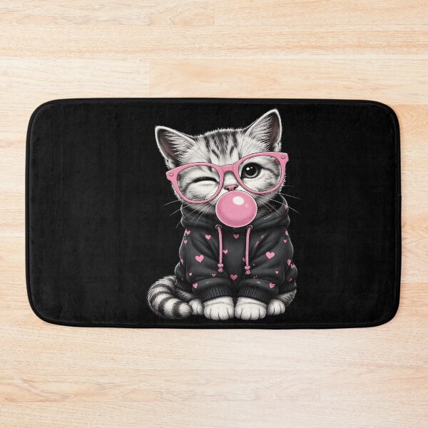 Item preview, Cute Cat Bubblegum Pink Glasses Kawaii Cat Lover designed and sold by Beanimilki.