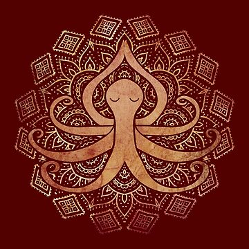 Artwork thumbnail, Golden Zen Octopus Meditating by jitterfly
