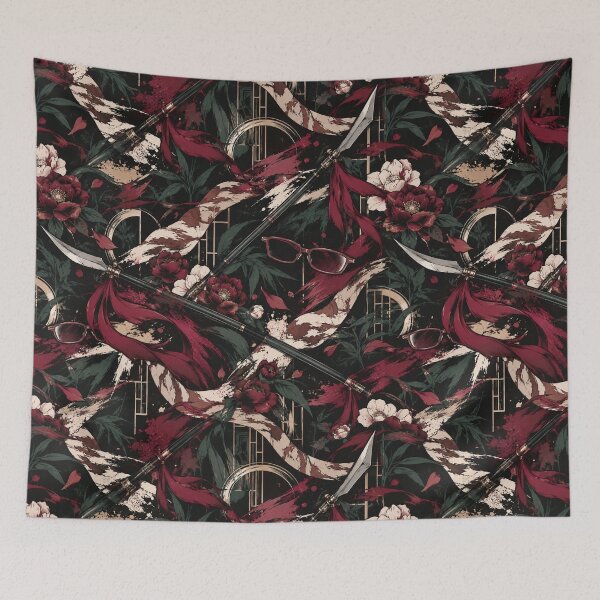 Item preview, Crimson Cursed Arsenal Japanese Dark Pattern designed and sold by VibnWalls.