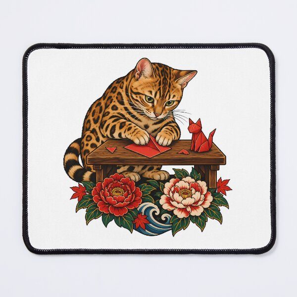 Item preview, Bengal Cat Origami Folding Japanese Ukiyo-e designed and sold by Old's Cool Cat Studio.