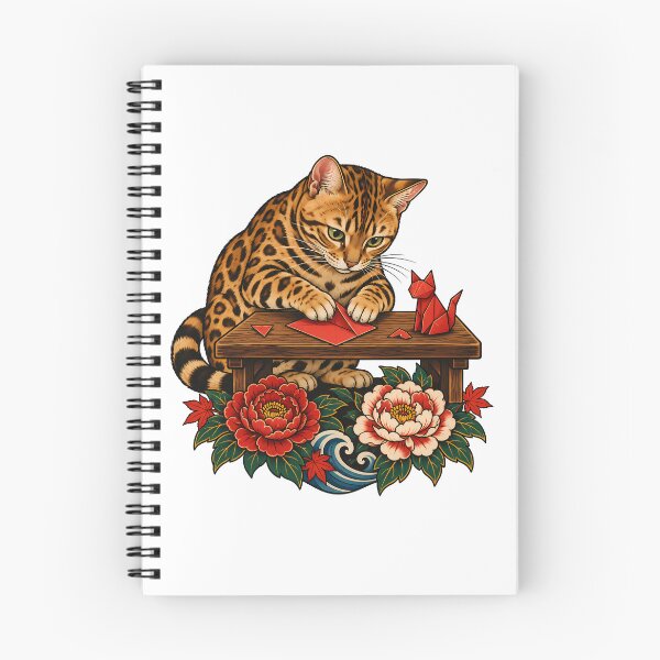 Item preview, Bengal Cat Origami Folding Japanese Ukiyo-e  designed and sold by Old's Cool Cat Studio.