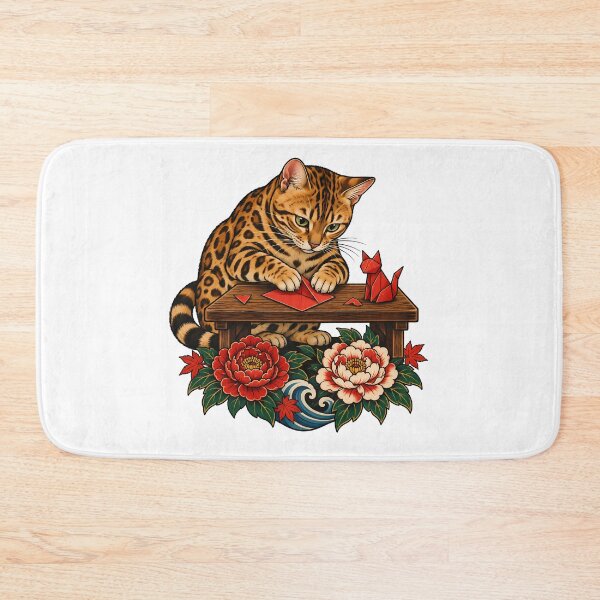 Item preview, Bengal Cat Origami Folding Japanese Ukiyo-e  designed and sold by Old's Cool Cat Studio.