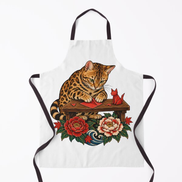 Item preview, Bengal Cat Origami Folding Japanese Ukiyo-e  designed and sold by Old's Cool Cat Studio.