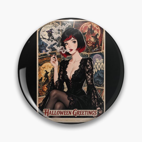 Item preview, Gothic Witch Smoke & Bat Magic – Vintage Halloween Card Aesthetic designed and sold by Hen-C-Art.
