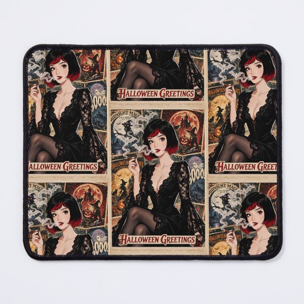 Item preview, Gothic Witch Smoke & Bat Magic – Vintage Halloween Card Aesthetic designed and sold by Hen-C-Art.