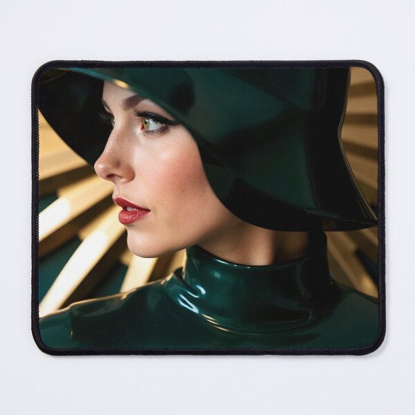 Item preview, Dark Green Latex Cloche – Art Deco Femme Fatale designed and sold by Magic-Reality.