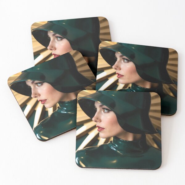 Item preview, Dark Green Latex Cloche – Art Deco Femme Fatale designed and sold by Magic-Reality.