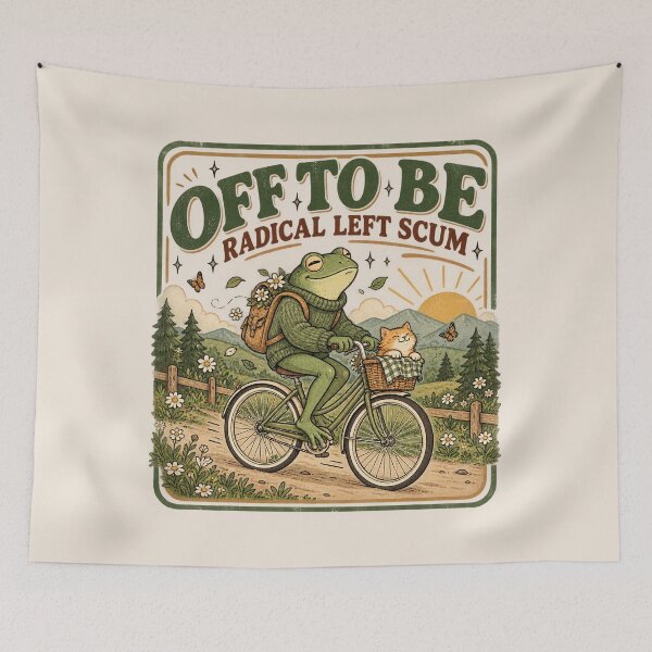 Item preview,  Off To Be Radical Left Scum, Funny Political Frog, Human Rights Humor, Progressive Frog, Civic Activism Gift, Sarcastic Frog designed and sold by Cchotlan.