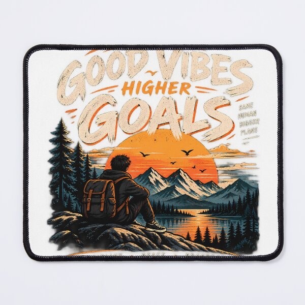 Item preview, Good Vibes Higher Goals – Vintage Mountain Adventure T-Shirt designed and sold by GenZStickerHub1.