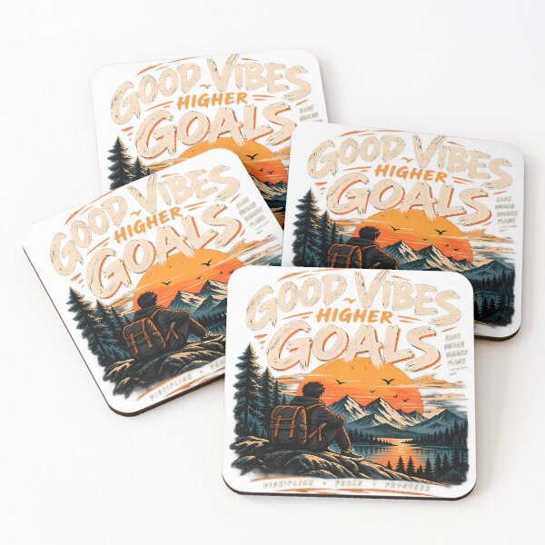 Item preview, Good Vibes Higher Goals – Vintage Mountain Adventure T-Shirt designed and sold by GenZStickerHub1.