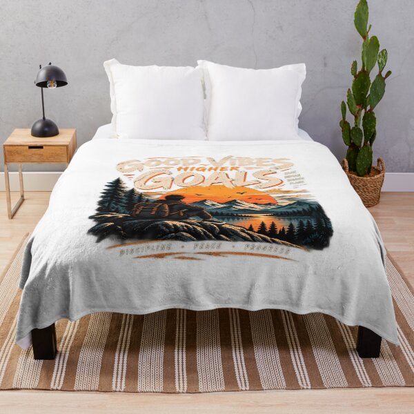 Item preview, Good Vibes Higher Goals – Vintage Mountain Adventure T-Shirt designed and sold by GenZStickerHub1.