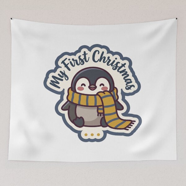 Item preview, My First Christmas — Cute Penguin in a Scarf designed and sold by TheCalmEdit.