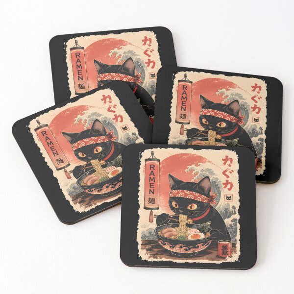 Item preview, Black Cat Ramen Japanese Food Warrior designed and sold by Beanimilki.