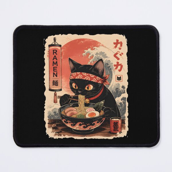 Item preview, Black Cat Ramen Japanese Food Warrior designed and sold by Beanimilki.