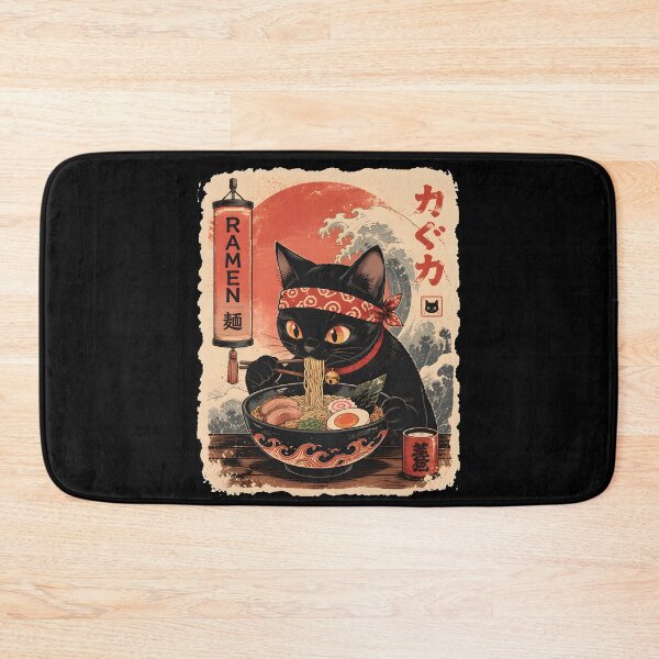 Item preview, Black Cat Ramen Japanese Food Warrior designed and sold by Beanimilki.