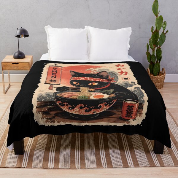 Item preview, Black Cat Ramen Japanese Food Warrior designed and sold by Beanimilki.