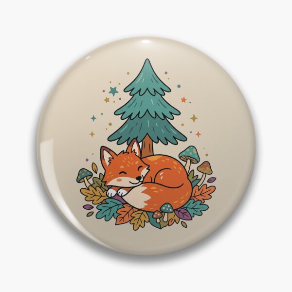 Item preview, Cozy Sleeping Forest Fox Autumn Pine Tree designed and sold by Fine-Arts-Lab.