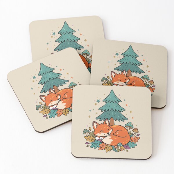 Item preview, Cozy Sleeping Forest Fox Autumn Pine Tree designed and sold by Fine-Arts-Lab.