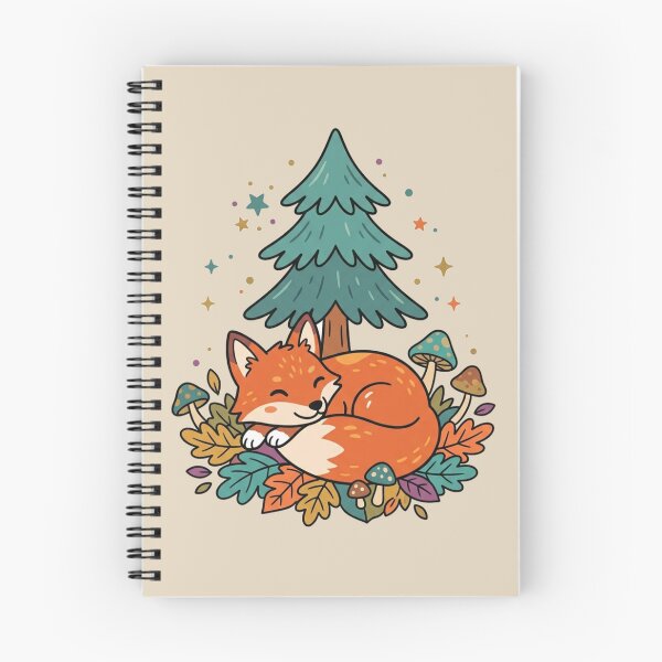 Item preview, Cozy Sleeping Forest Fox Autumn Pine Tree designed and sold by Fine-Arts-Lab.