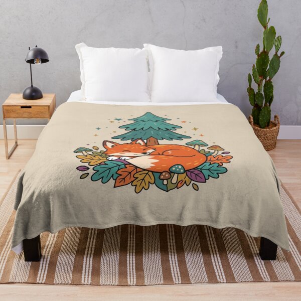Item preview, Cozy Sleeping Forest Fox Autumn Pine Tree designed and sold by Fine-Arts-Lab.