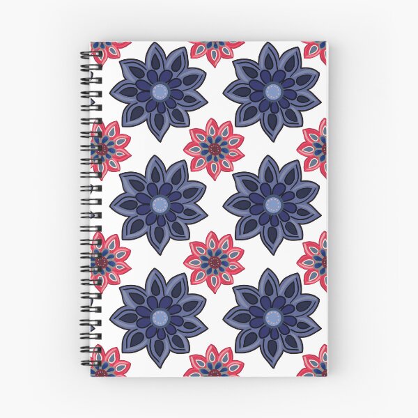Item preview, Feels Like Polka Dot Flowers Blue and Red on White Background designed and sold by The Flying Bunny Studio.