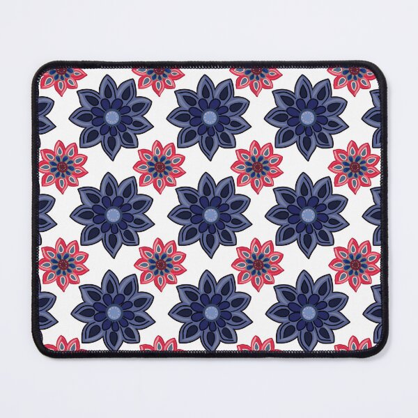 Item preview, Feels Like Polka Dot Flowers Blue and Red on White Background designed and sold by The Flying Bunny Studio.