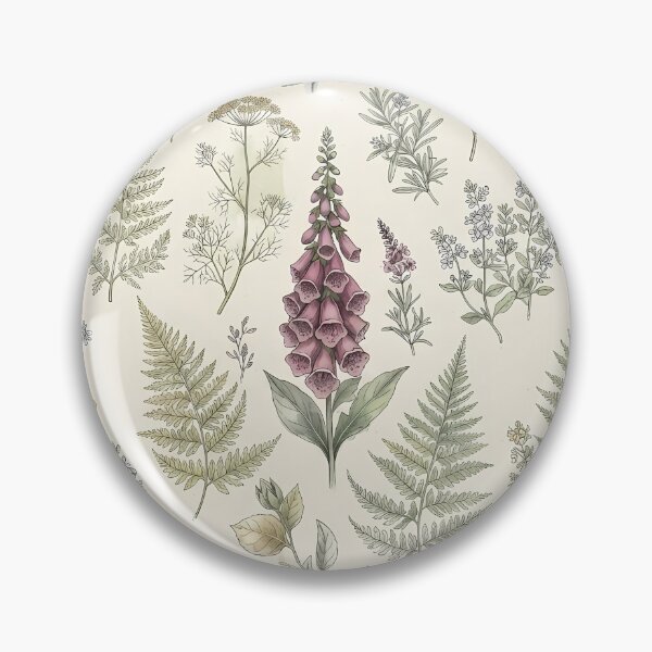 Item preview, Vintage Botanical Herbs and Ferns Illustration Pattern designed and sold by SOOstudio73.