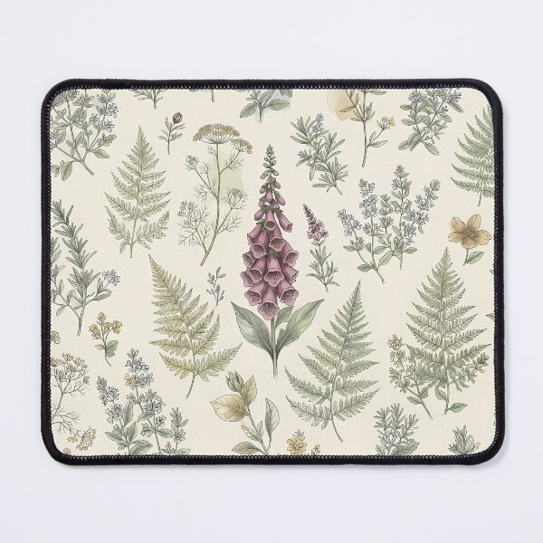 Item preview, Vintage Botanical Herbs and Ferns Illustration Pattern designed and sold by SOOstudio73.
