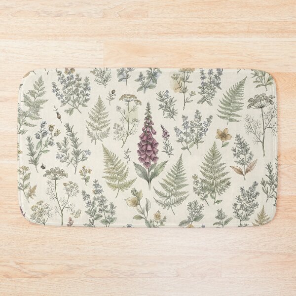 Item preview, Vintage Botanical Herbs and Ferns Illustration Pattern designed and sold by SOOstudio73.