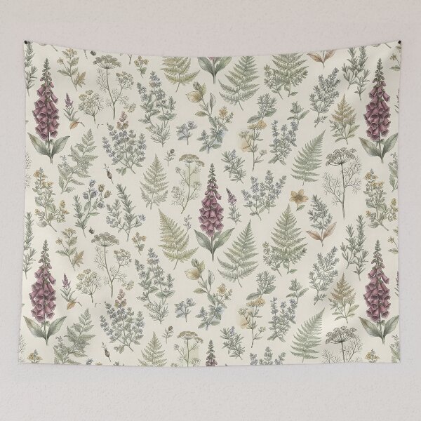 Item preview, Vintage Botanical Herbs and Ferns Illustration Pattern designed and sold by SOOstudio73.