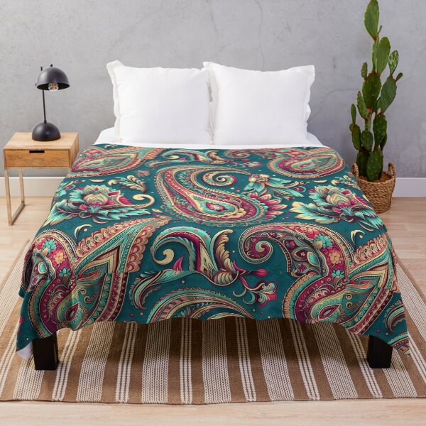 Item preview, Turquoise Pink Paisley – Floral Boho Ornamental Pattern designed and sold by Apex Designs.