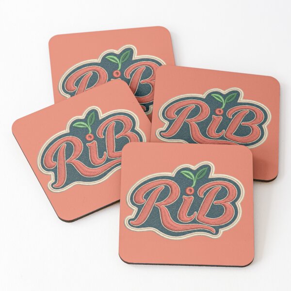 Item preview, Coral Sunset Script Patch Minimal Emblem designed and sold by Rib-Brand.