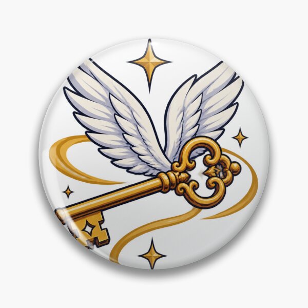Item preview, Vintage Winged Key Illustration with Antique Style Design designed and sold by Tee-D.