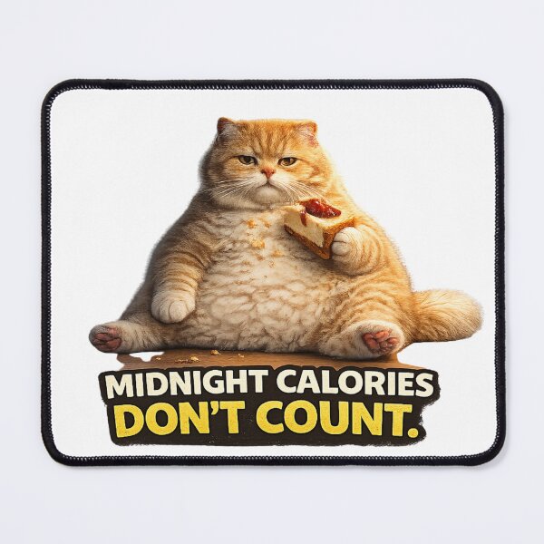 Item preview, Funny Midnight Calories Don't Count Cat designed and sold by UvooArt.
