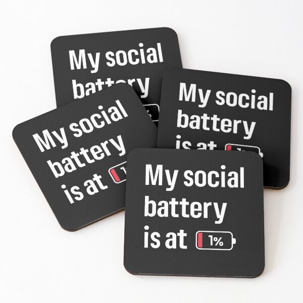 Item preview, My Social Battery Is At 1% Funny Introvert Quote designed and sold by Minem39.
