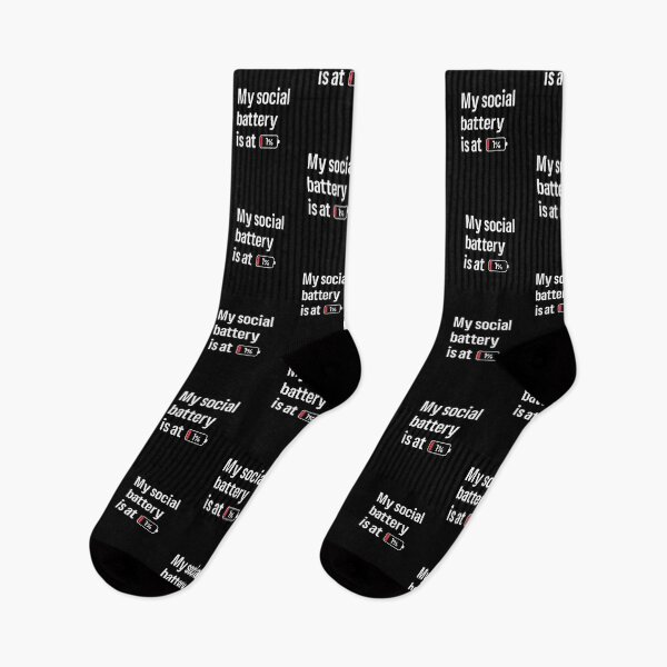 Item preview, My Social Battery Is At 1% Funny Introvert Quote designed and sold by Minem39.