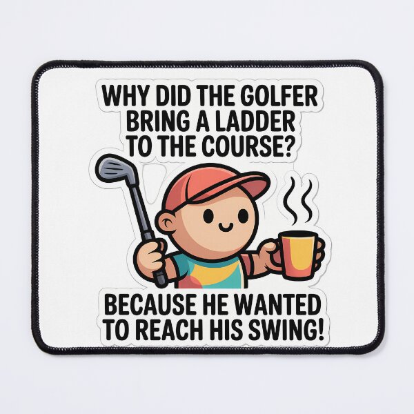 Item preview, Golfer with Coffee and Ladder Joke designed and sold by NiftyWrx.