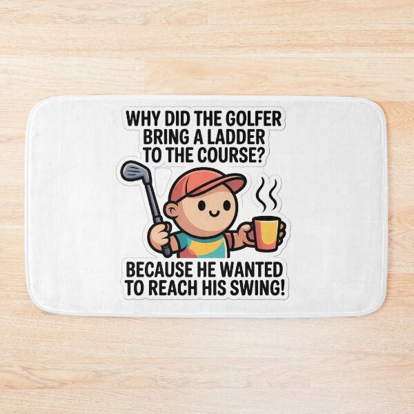 Item preview, Golfer with Coffee and Ladder Joke designed and sold by NiftyWrx.