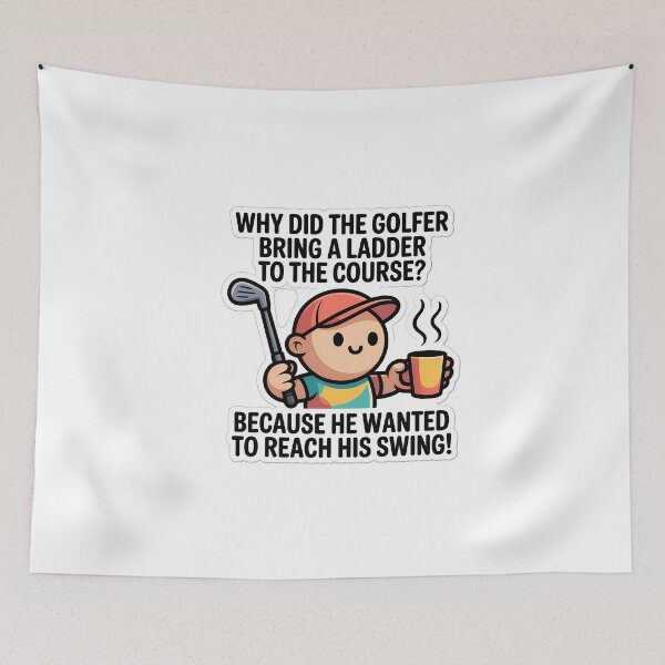 Item preview, Golfer with Coffee and Ladder Joke designed and sold by NiftyWrx.