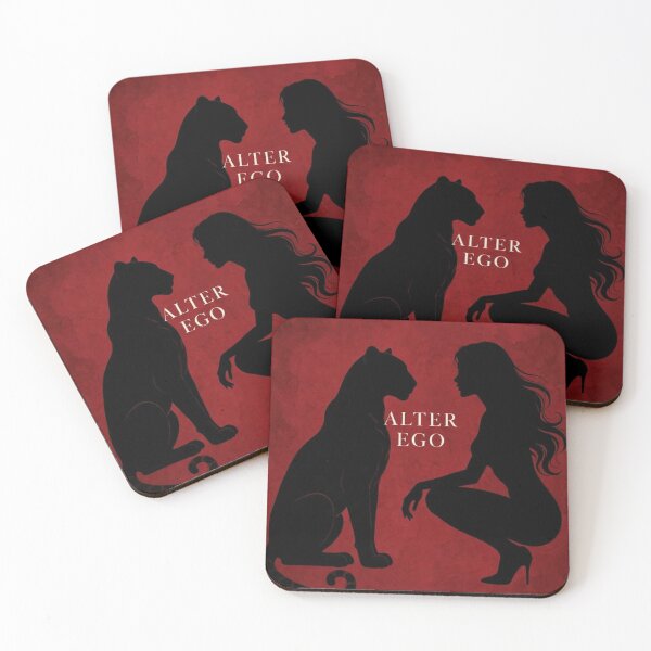 Item preview, Alter Ego - Woman and Panther Silhouette Red Aesthetic designed and sold by Ladybug223.