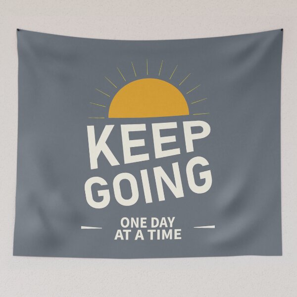 Item preview, Keep Going One Day at a Time Motivational Sunset Design designed and sold by Mdjahirulsk.