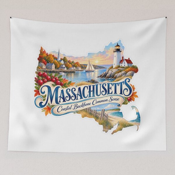 Item preview, Massachusetts Coastal Backbone Common Sense designed and sold by Whimspired By Paxx.