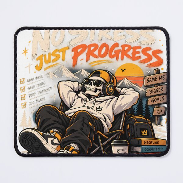 Item preview, No Stress Just Progress – Retro Chill Motivation T-Shirt designed and sold by GenZStickerHub1.