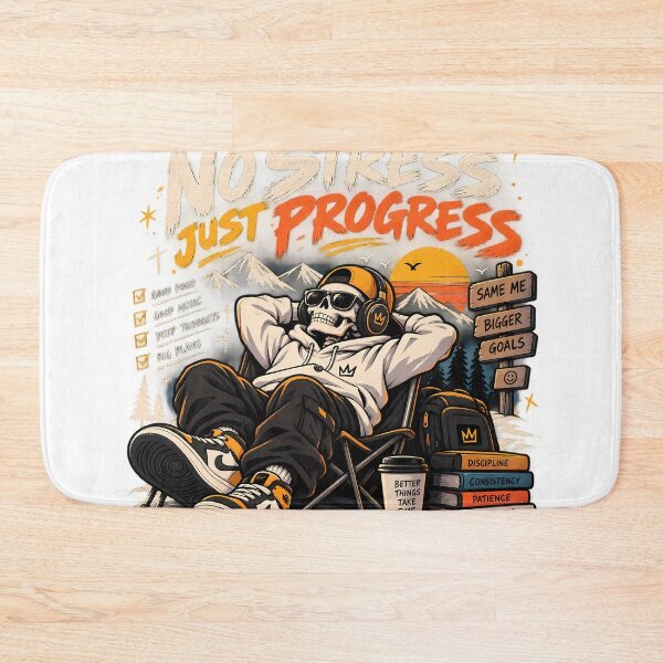 Artikelvorschau, Kein Stress, nur Fortschritt – Retro-Chill-Motivations-T-Shirt entworfen und verkauft von GenZStickerHub1.