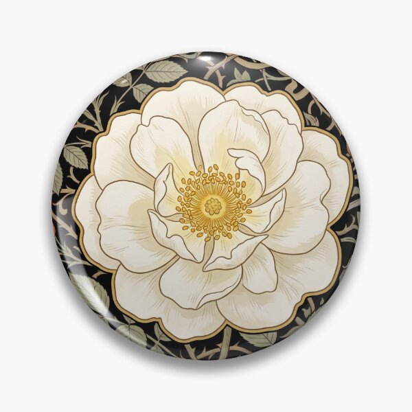 Item preview, The White Rose of York: Alba Semiplena Medieval Gothic Botanical Fine Art Print designed and sold by FreiherrPK.