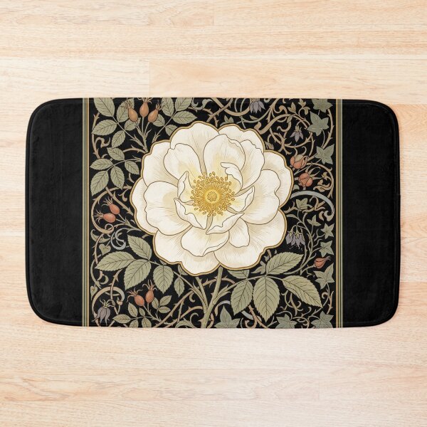 Item preview, The White Rose of York: Alba Semiplena Medieval Gothic Botanical Fine Art Print designed and sold by FreiherrPK.