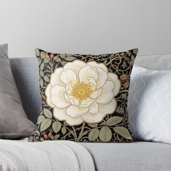 Item preview, The White Rose of York: Alba Semiplena Medieval Gothic Botanical Fine Art Print designed and sold by FreiherrPK.