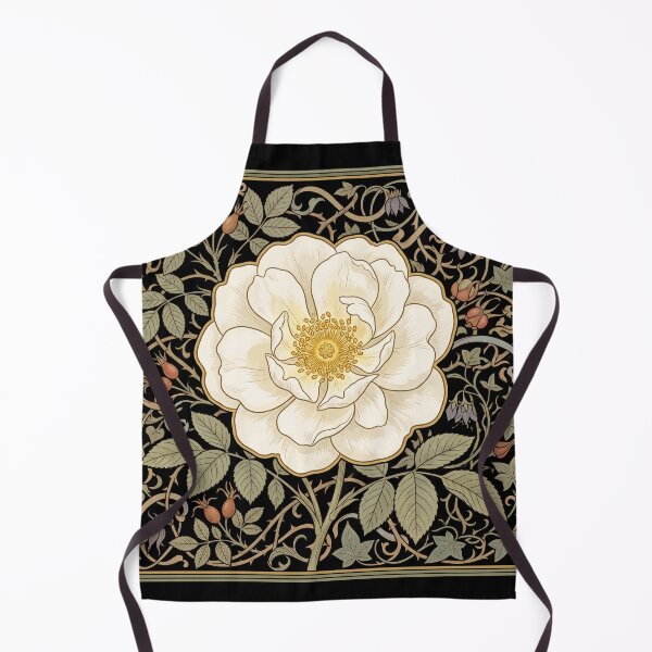 Item preview, The White Rose of York: Alba Semiplena Medieval Gothic Botanical Fine Art Print designed and sold by FreiherrPK.