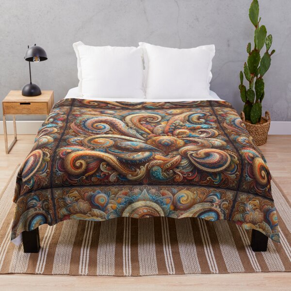 Item preview, Vintage Earth Tone Paisley – Rust Teal Ornamental Boho Pattern designed and sold by Apex Designs.
