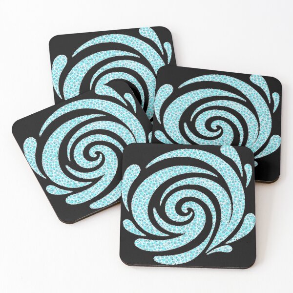 Item preview, Cyan Floral Spiral – Blue Botanical Abstract Pattern - Product 0002 designed and sold by simplycolours.